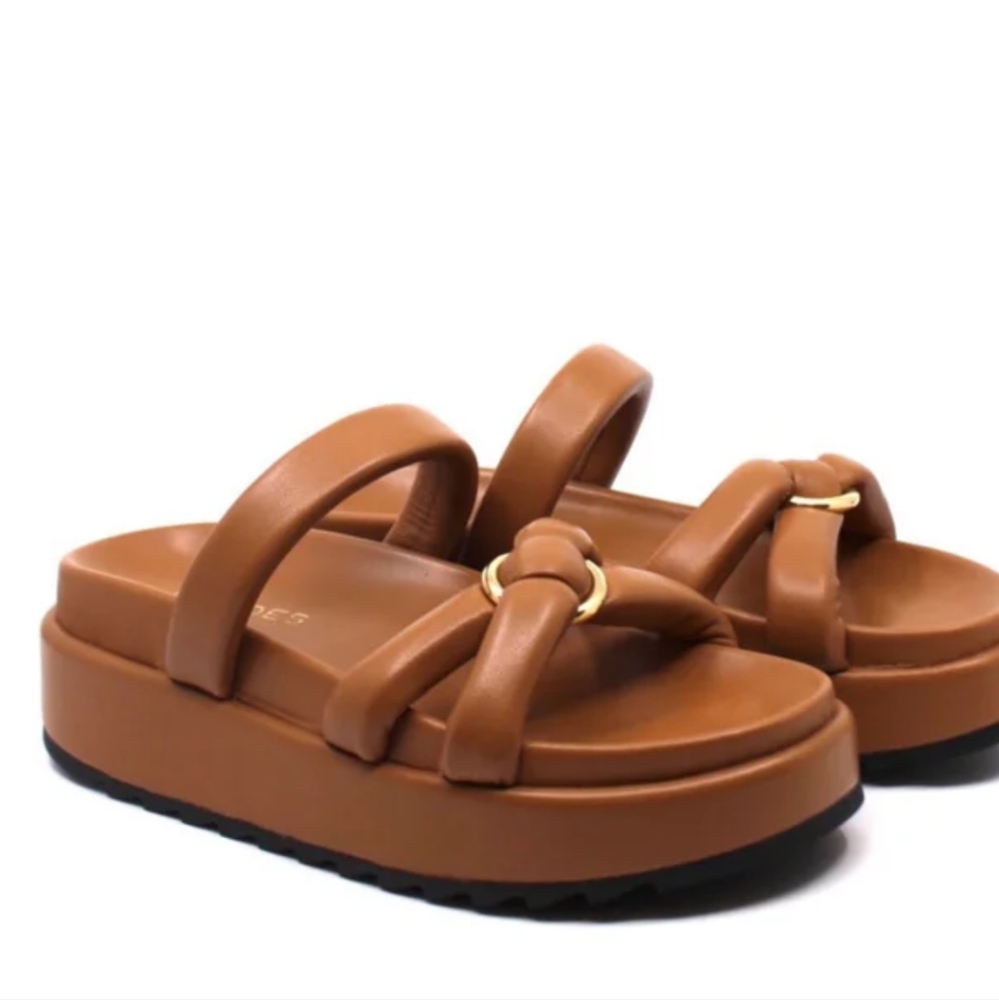 J/SLIDES SANDIRAL TAN, NEW IN BOX